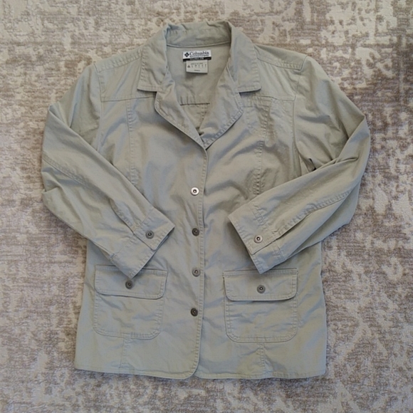 Columbia Sportswear Co. Snap Closure Jacket M Green Tan - Picture 12 of 16